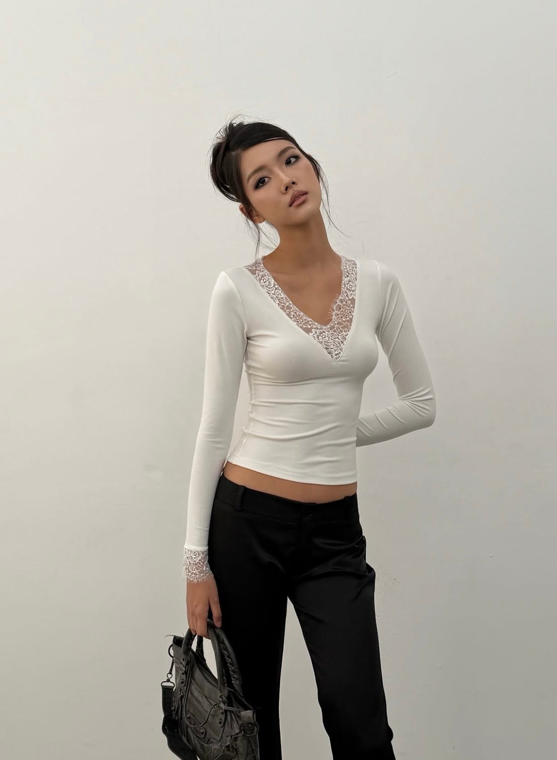 JyA1192 TOP ( White & Black )