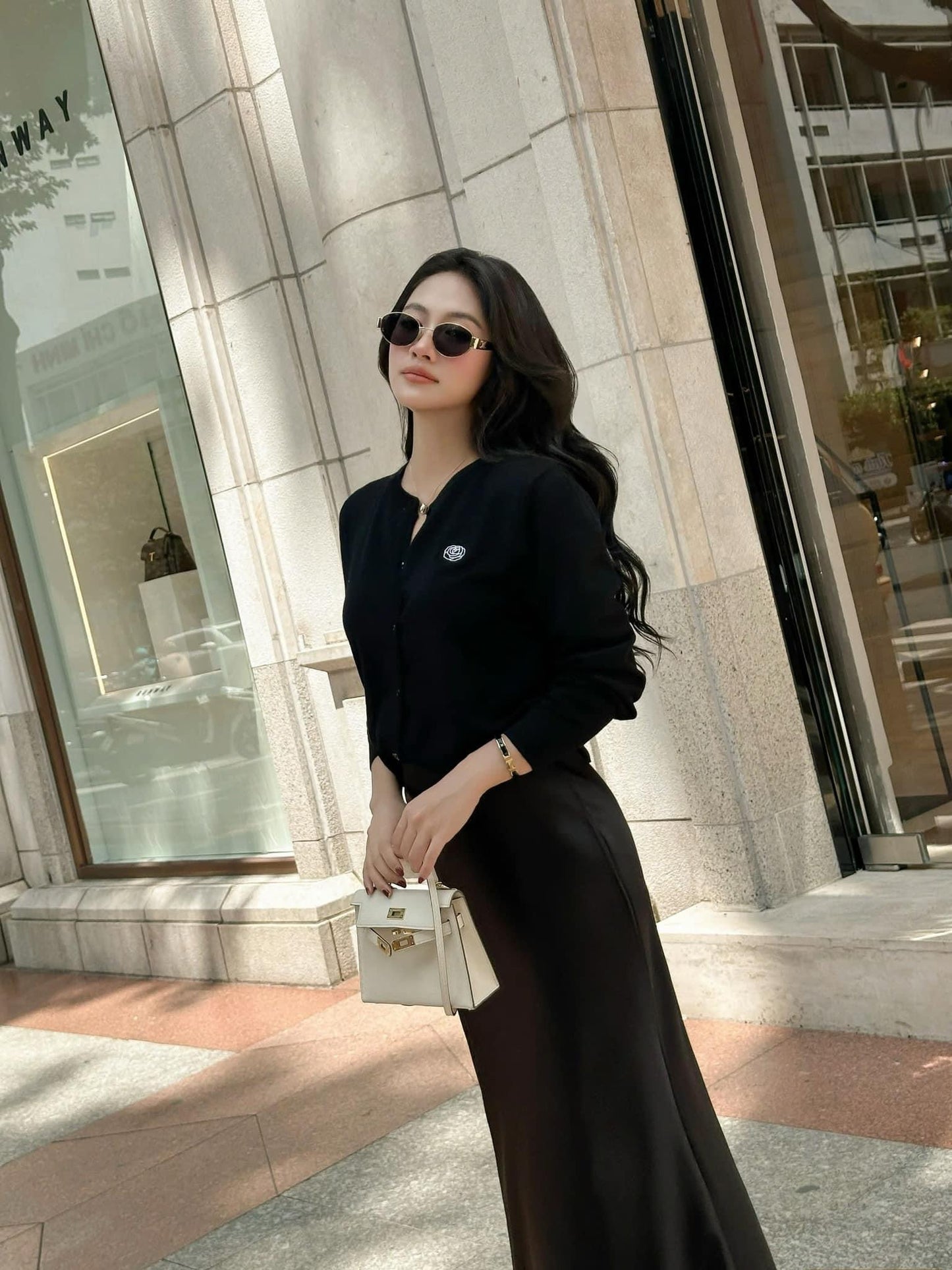 001 NEW COLLECTION càdigan + long satin skirt ( SET ) #P39
