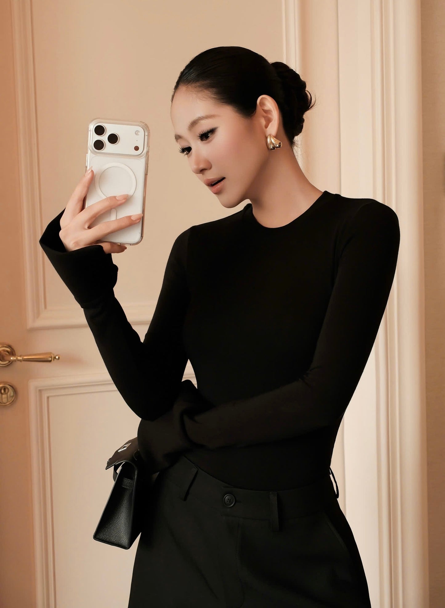 Long-sleeve top (FREESZ ) P11 Black