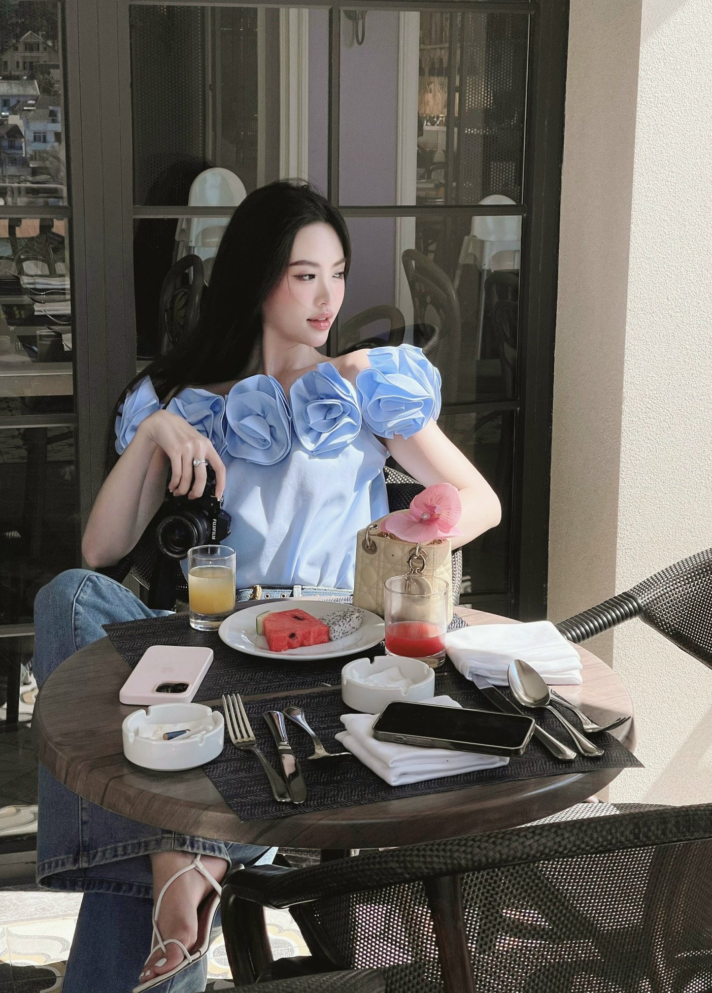 C04 TOP FLOWER BLUE