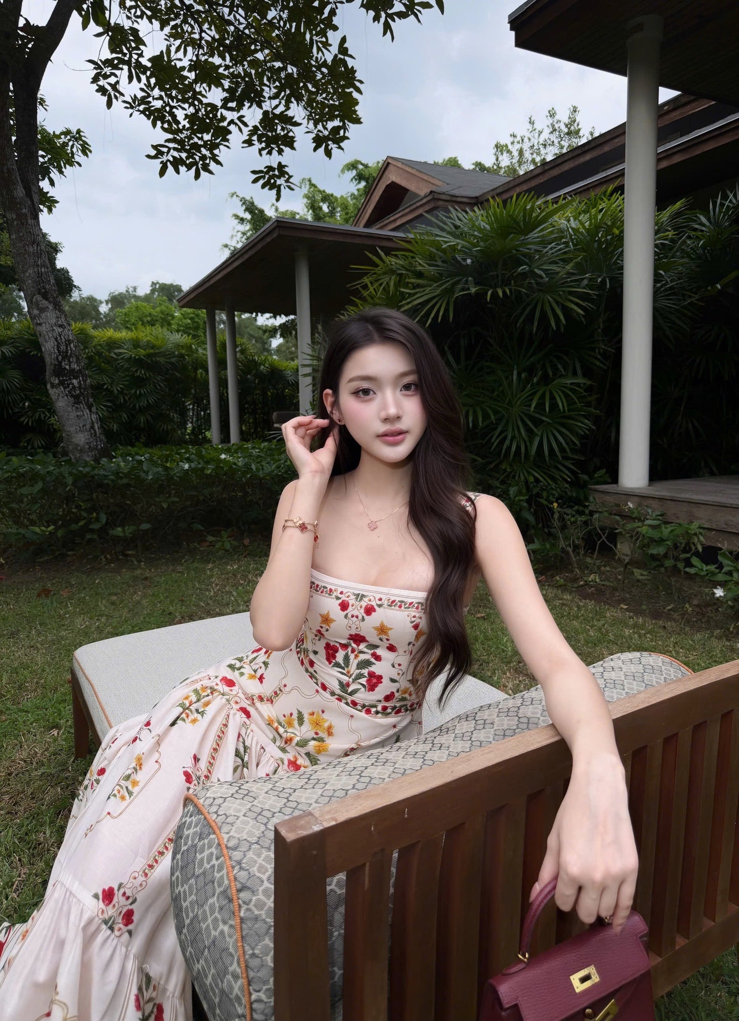 Foulard Floral Print Dress 01
