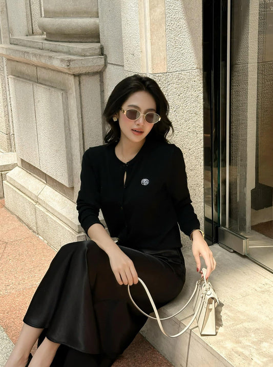 001 NEW COLLECTION càdigan + long satin skirt ( SET ) #P39