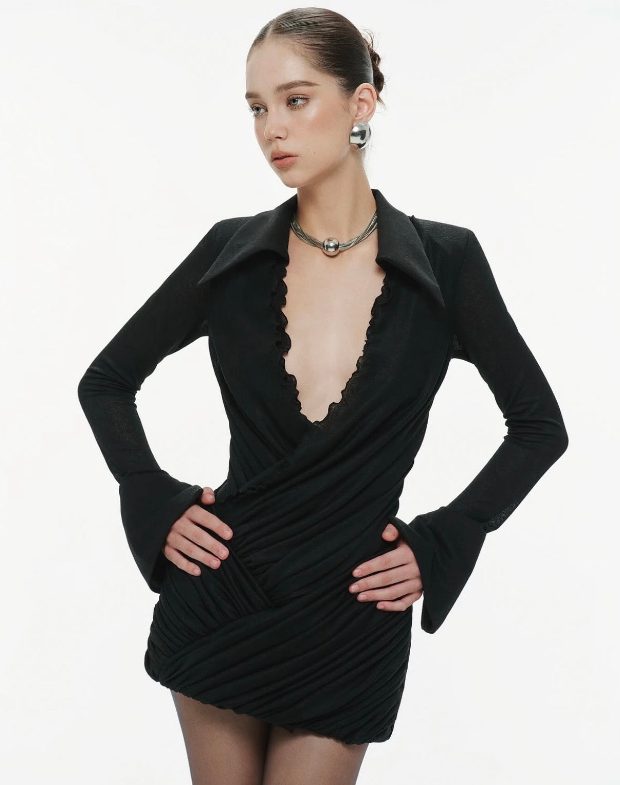A MINI DRESS P709 ( White / Black )
