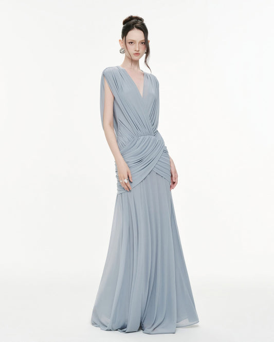 A MAXI DRESS P704 ( BLUE , BLUSH PINK )