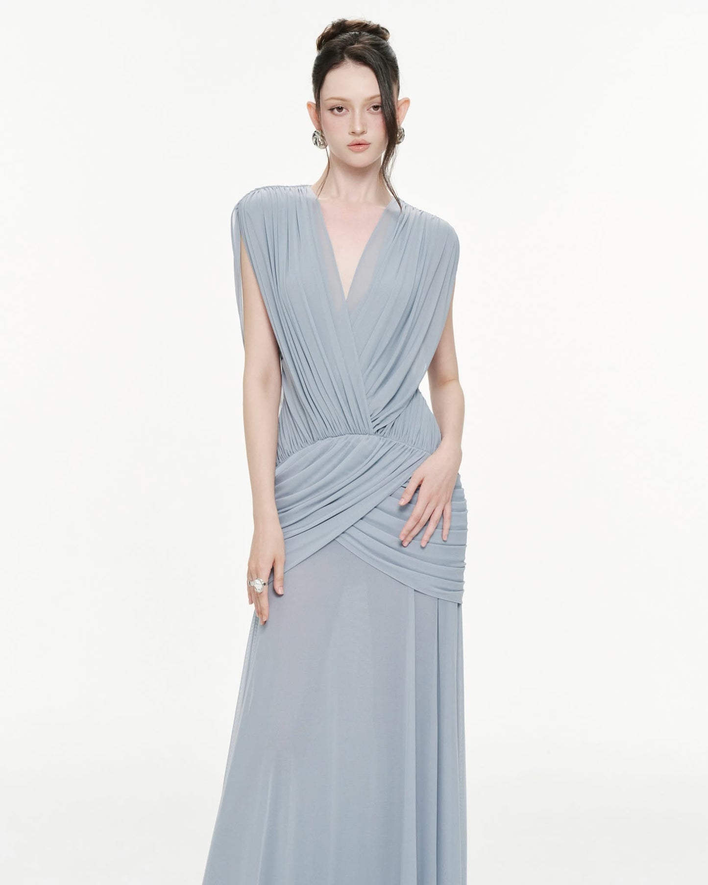 A MAXI DRESS P704 ( BLUE , BLUSH PINK )