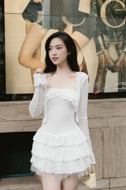 C01 Set Dress + cadigan