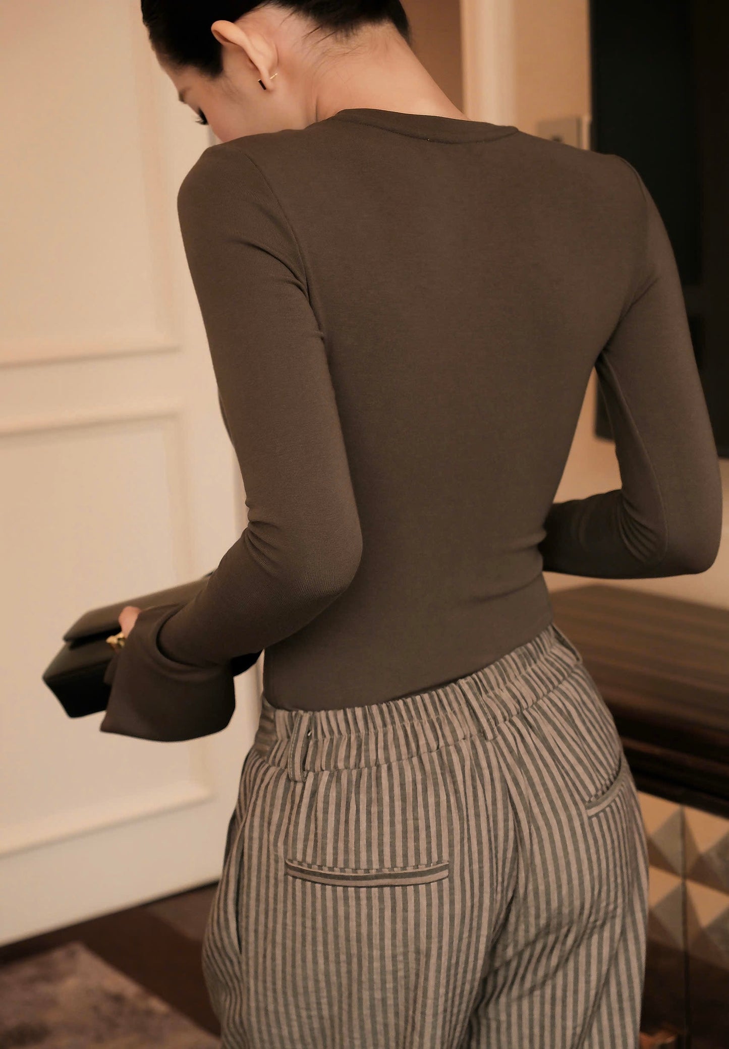 Long-sleeve top (FREESZ ) P11 Brown